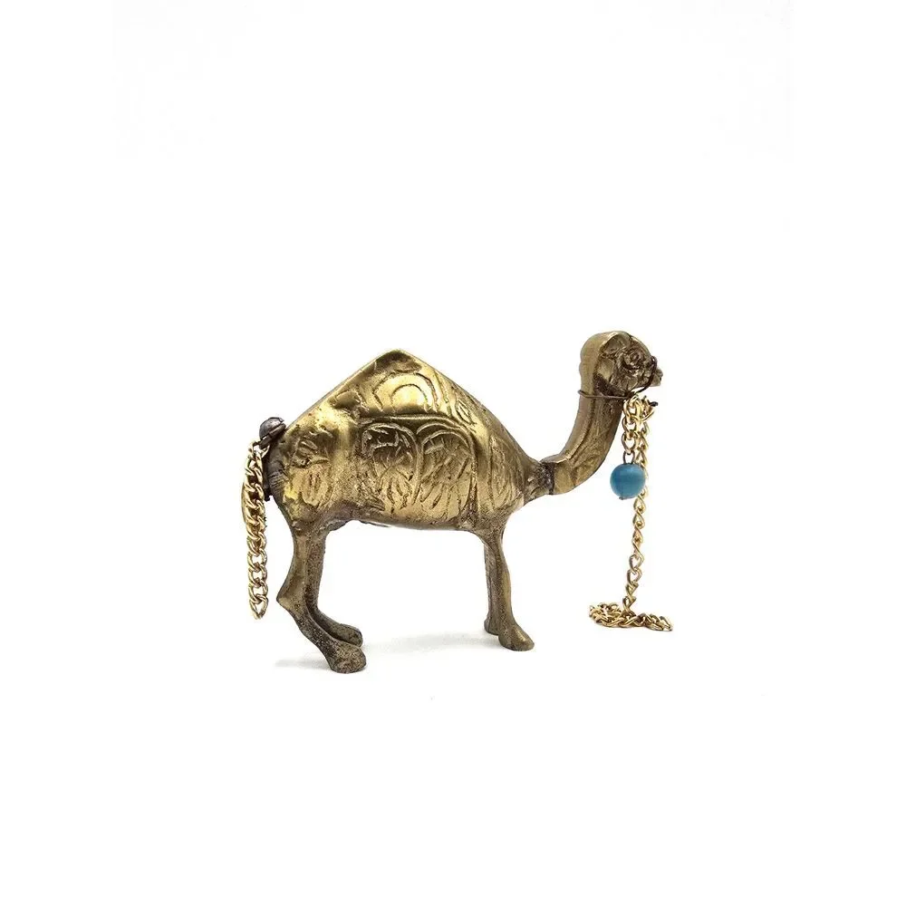 3 Camel, donkey caravan, brass bronze mini animal